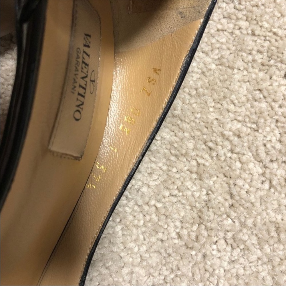 Valentino bow couture pumps heels sandals 37.5 black patent leather 7.5 - Picture 8 of 10